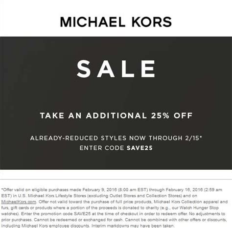 kors vip promo code|michael kors 25 off.